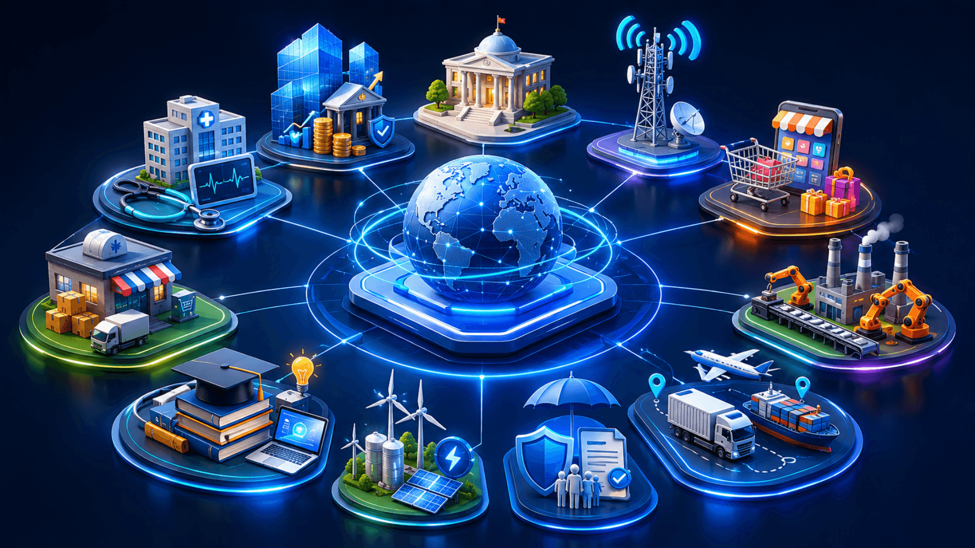 Industries served by Zeour Enterprise Development — finance, healthcare, government, telecom, retail, manufacturing, logistics, insurance, energy, education, more