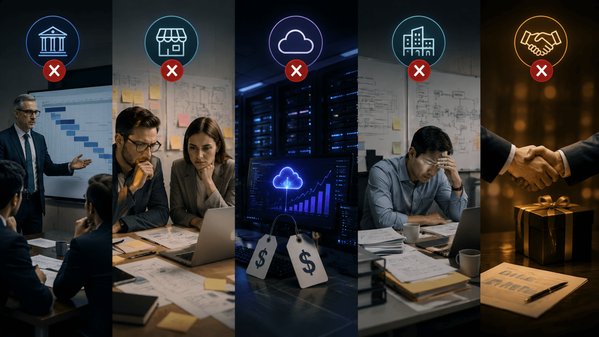 Why Big-4 consultancies, boutique agencies, cloud-AI vendors, in-house offices, and vendor-funded consultancies fall short